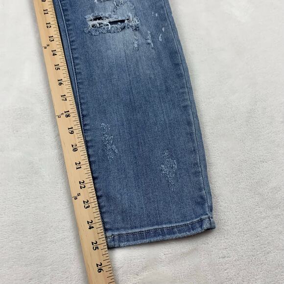 Judy Blue Jeans Girlfriend Relaxed Fit sz 13 / 31 Adelene Stretch Distressed EUC - Picture 9 of 12